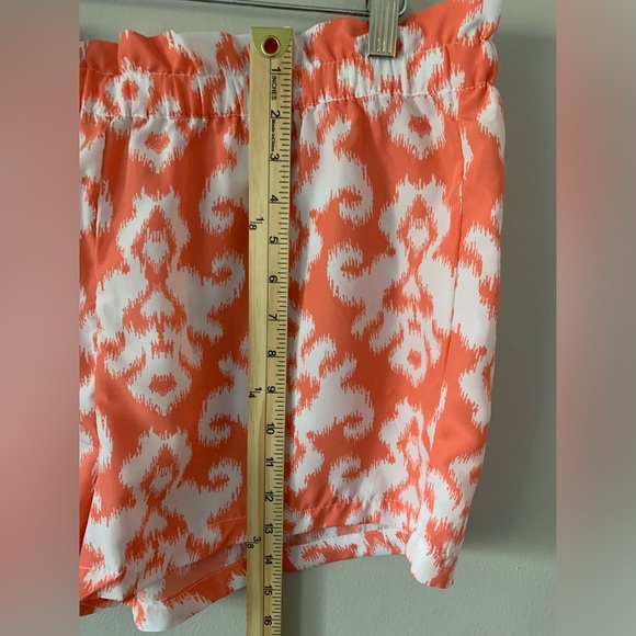 NWT Mud Pie Delaney Pull on Shorts Sherbet Ikat Orange White Large 12-14 - Picture 9 of 10